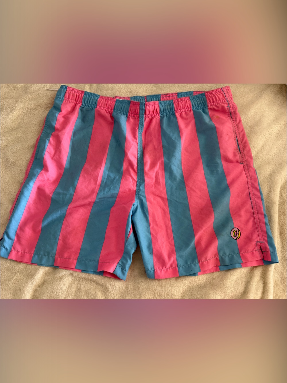 Striped Blue and Pink Swim Shorts